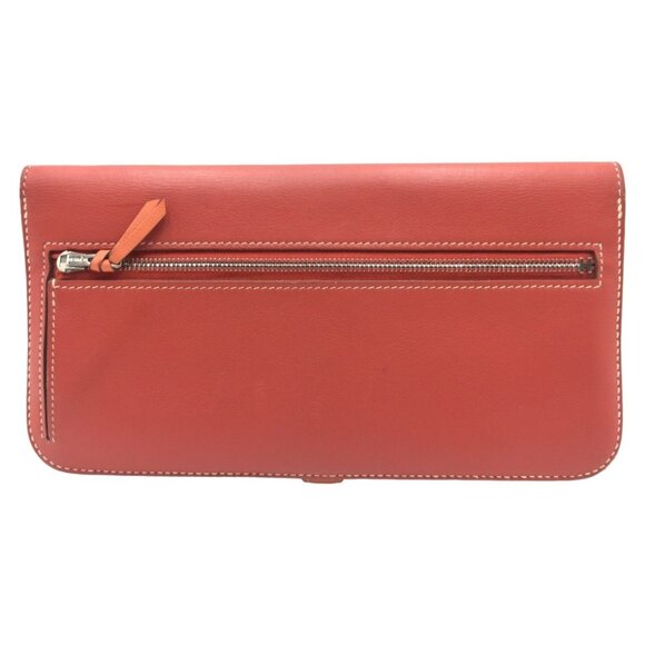 HERMES Red Leather Wallet - Picture 2 of 9